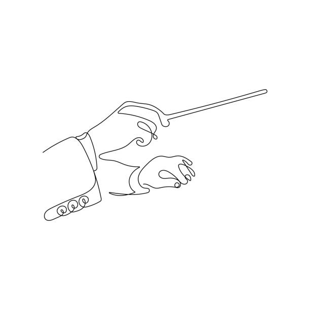 Hands conducting graphic